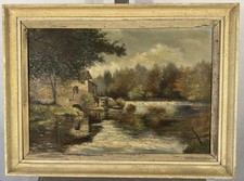 Ancienne huile sur toile impressionniste signée : Ecole Anglaise ou Américaine