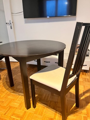Table manger ronde noir - table,