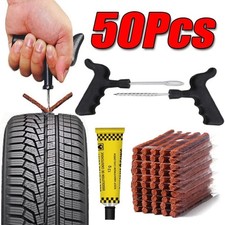 Kit réparation pneus tubeless – mèches caoutchouc butyle (5 à 50 pcs) + outils 6