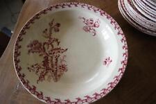 1 ancien saladier porcelaine opaque de GIEN CHARDONS ROSES 28.5cm
