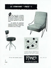 publicité Advertising 0821 1957  Roneo  sièges bureau chrome  " le confort paie"