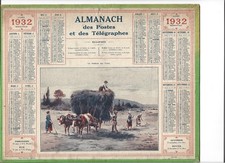 ALMANACH des PTT,  CALENDRIER DES POSTES - 1932 -  LA RENTREE DES FOINS
