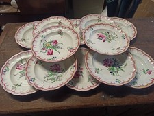 12 assiettes creuses en faïence Lunéville décor Réverbère