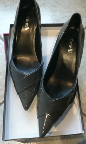 Escarpins gris minelli cuir - gris, minelli 