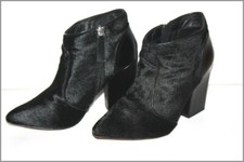 BATA Boots à Talons Fourrure Rase Doublées Cuir Bouts Pointus T 39 TBE