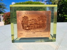 Presse papier / Paperweight résine  Plaque Cuivre Château Lafite Rothschild 1980
