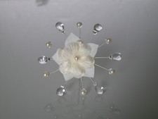 Pic/accessoire/pingle/Bijou Cheveux chignon Mariée/Mariage Crème/cristal fleur 