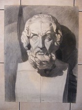 Antoine Jallat Fusain Buste