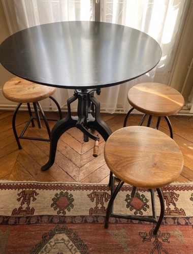 Table ronde fer timberland - table,