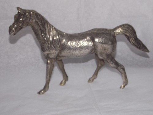Statuette cheval métal - statuette, en