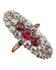 18K Yellow Gold Ring with Diamonds and Rubies - 1.02ct. tw. Diamond (Natural)