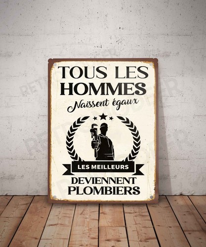 Plaque métal vintage trophée - métal,