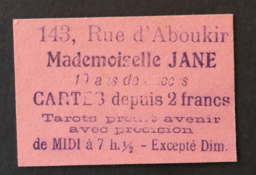 Carte visite mademoiselle jane - carte,