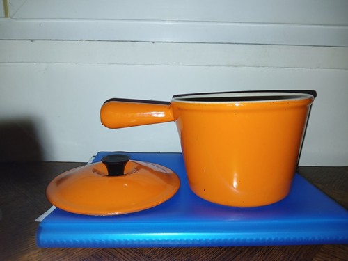 Caquelon fondue orange - caquelon,