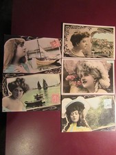 LOT DE 5 CARTES POSTALES FANTAISIE