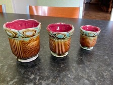 3 Pots à tabac en barbotine