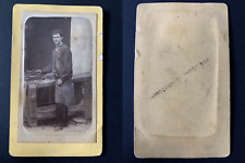 Menuisier à l'établi CDV vintage albumen print Tirage albuminé  6,5x10,