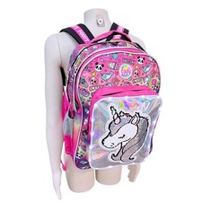 Licorne Rose Sac D'École Élémentaire Temps Libre Camping Fille 40x30x22cm