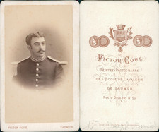Coué, Saumur, militaire officier sous-lieutenant issu de Saint-Cyr Vintage cdv a