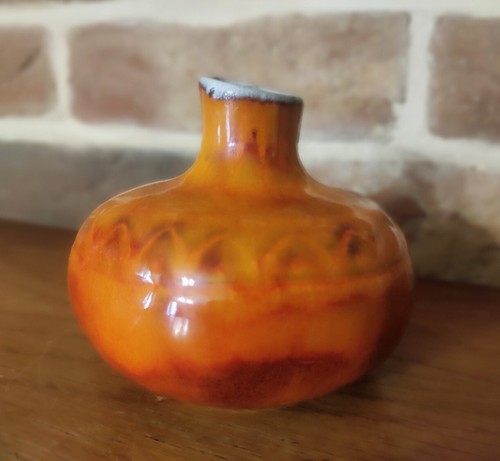 Petit vase boule orange - petit, terre