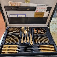 Ancienne Ménagère SBS Soligen 70 Couverts " Wein" Plaqué Or  24k Avec Mallette 