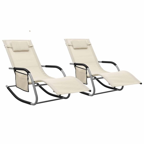 Chaise longue textilène - textilène, noir