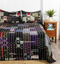 Indien Noir Soie Patchwork