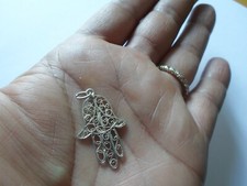 pendentif en argent massif, main de fatma, ajourée, filigrane