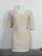 ? Robe Pull Tunique en Laine Ecru avec Manches 3/4- Taille 34/36- Edeis