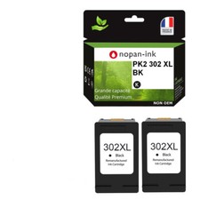 302XL fabriqué en France, 2 Cartouche d'encre compatible pour HP 302 XL Noir F6U