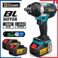 Gisam-Boulonneuse Visseuse Électriques Sans Fil, 18v, 1/2 N.m, Batterie Lithium