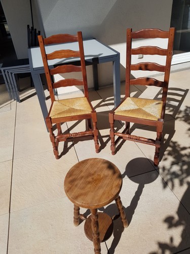 Chaises bois assis en - bois,