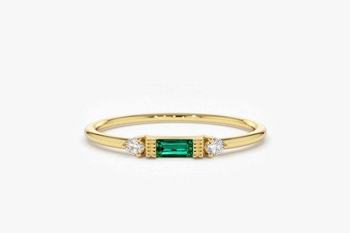 Ladies emerald baguette - ladies, 0.08ct