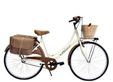 Vélo Femme de Ville 26 Bicyclette Vintage avec Panier en Osier et Sac