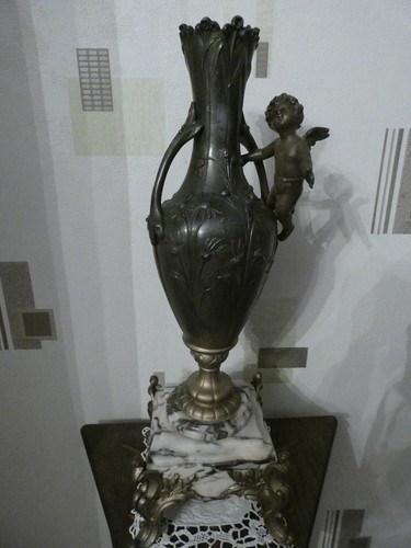 Superbe garniture vase angelot - garniture,