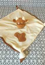 Doudou plat vache écru beige