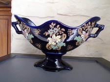 Coupe en porcelaine émaillée émail très épais bleu cobalt