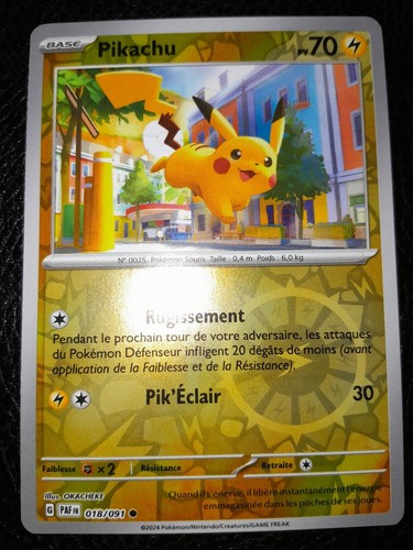 Carte pokemon pikachu 018 - carte,