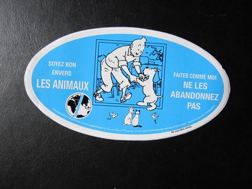 Autocollant tintin soyez bon - autocollant,