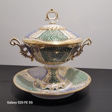 Porcelaine De Paris Grande Bonbonnière Confiturier Assiette  XIXÈME ANCIEN 