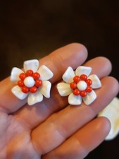 Boucle d'oreilles à clip flower earring vintage 