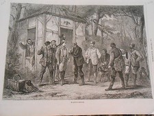 Gravure 1872 - Chasse Le Pied