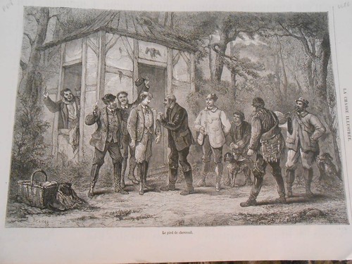 Gravure 1872 chasse le - gravure,