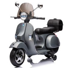 Moto Électrique Enfants Replica Vespa Px 150 Full 12V Topcase Paravent Gris