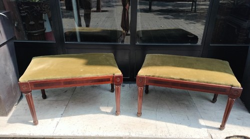 Paire bancs anciens style - paire, anciens.