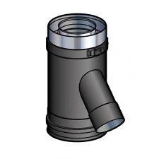 Elément droit prise d'air 135° NOIR PGI 80/130 - POUJOULAT - 37080789