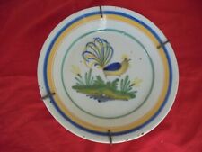 assiette ancienne coq en faïence Nevers
