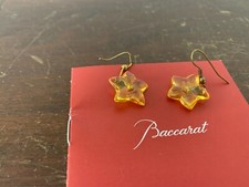 Boucle d'oreille fleur orange en cristal de Baccarat