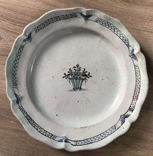 Ancien plat faience xixéme - faience,