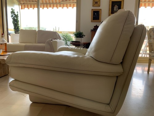 Canapés cuir creme - 2, hauteur
